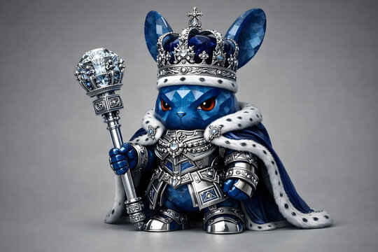 Yuru-Mecha: Gemstone - Sovereign Empress Rabbit with Sapphire Armor, 3D Chibi Mecha