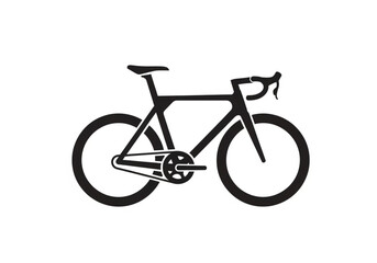 Fototapeta premium Road Bicycle Silhouette Icon, Professional Racing Bike Vector Illustration