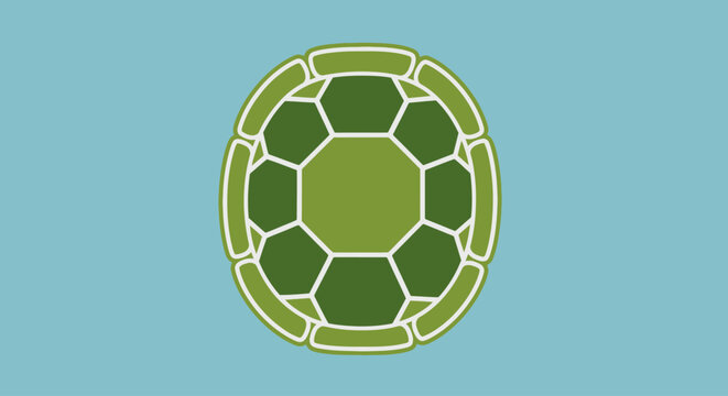 Green Turtle Shell Icon Graphic.