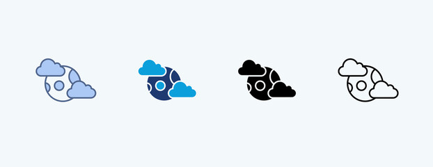 Lunar Surface Multiple Icon Illustration Vector © Siti
