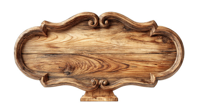 A beautifully crafted wooden serving tray on transparent background