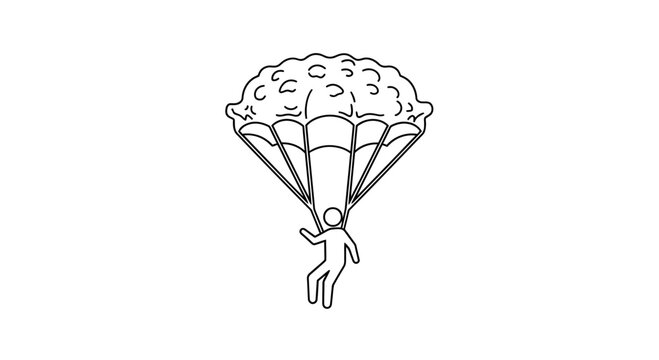 Person Parachuting with Broccoli Parachute