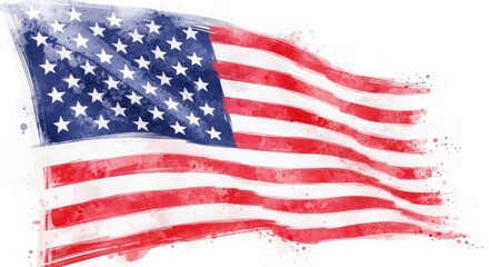 Fototapeta premium Celebrating flag day vibrant american flag waving patriotic symbolism national pride