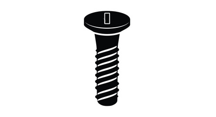 A black screw depicted in a simple striking silhouette © Bismillahadobe