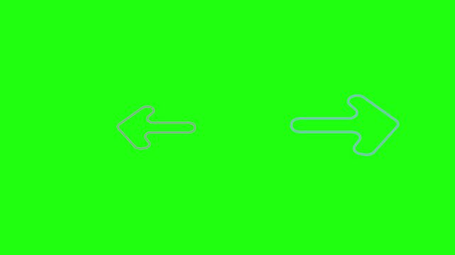 Opposite arrow icons with different colors to select an option. black background.