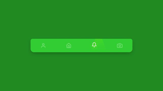 Forest Green Background User Interface Navigation Strip Featuring Lime Neon Interaction Feedback For Eco Friendly Mobile App Dashboards And Professional Tech Development Assets 4K UHD