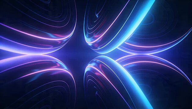 Abstract neon background with blue and pink light waves in dark futuristic tunnel, purple glow curve gradient abstract neon background, abstract neon background for SEO friendly visual design
