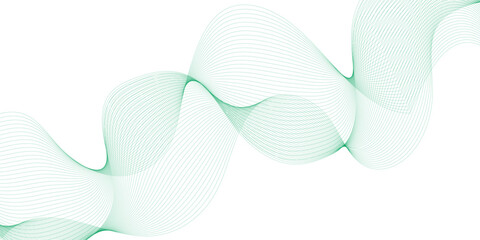 Fototapeta premium Abstract green wave element for design. Digital frequency track equalizer. vector eps10