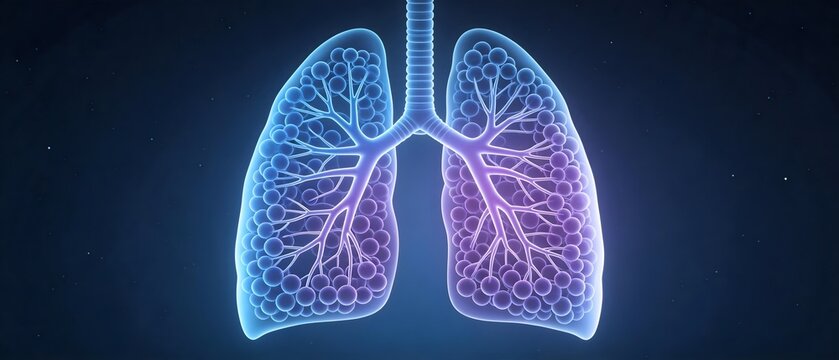 Human lungs anatomy illustration