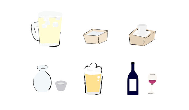 ハイボールと清酒とビールとワイン