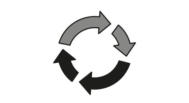 Circular Arrows Cycle Flow Diagram, Repeating Process, Continuous Loop
