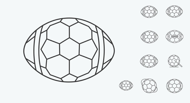 American Football Ball Line Art Illustration.