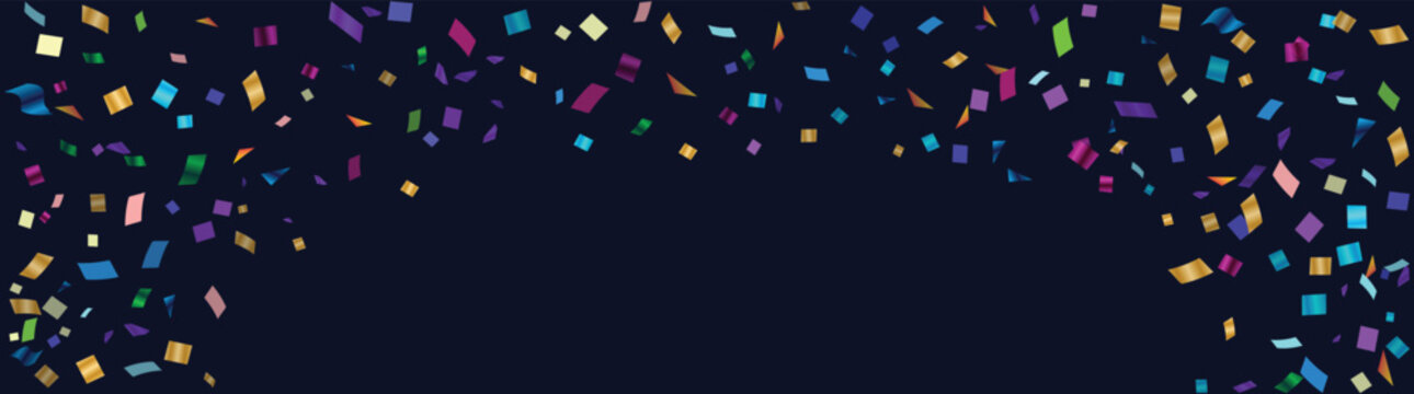 Colorful Confetti Background, festive falling multi-colored paper pieces for celebration and party events banner
