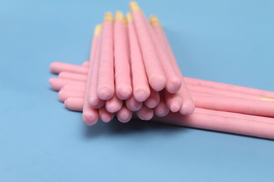 close up creamy biscuits stick