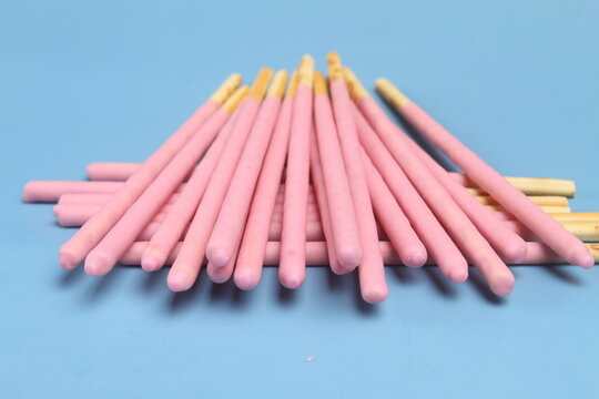 close up creamy biscuits stick