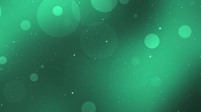 Emerald Teal Gradient Green Bokeh Background with Soft Floating Circles and Sparkling Dust Particles. perfect for professional presentations, healthcare branding, and elegant website headers.