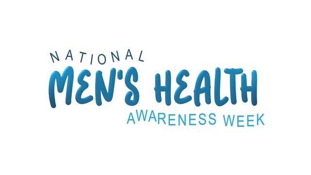 National mens health awareness week text animation. Ideal for social media, posters, websites, and articles.
