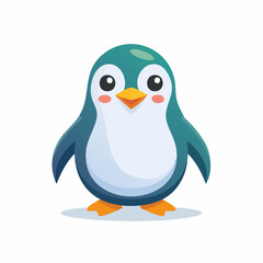 Obraz premium Cute Cartoon Penguin Character, Adorable Bird Illustration