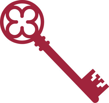 Vintage Skeleton Key Icon Illustration