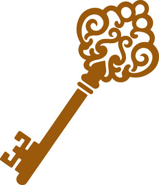 Vintage Ornate Skeleton Key Illustration