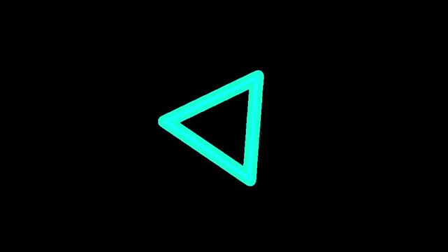 Dynamic 2D animation of a seamless looping polygon wireframe composed of glowing vibrant teal triangles, elegantly presented with a Transparent Alpha Channel.
