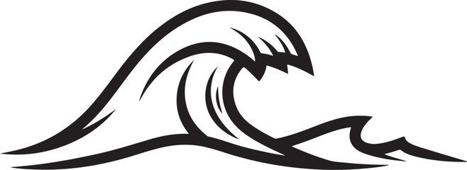 Obraz premium Wave, Ocean Wave, Black Wave Icon, Vector Wave, Surfing Symbol