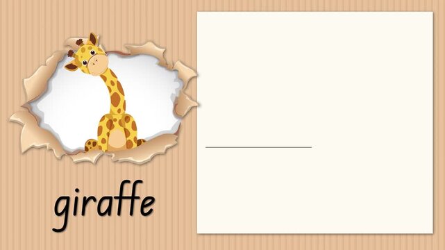 Animated Educational Video Teaching the Letter G with a Giraffe