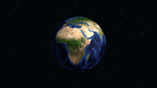 Earth Zoom Animation Focusing on Aleppo Syria with Geographic Coordinates