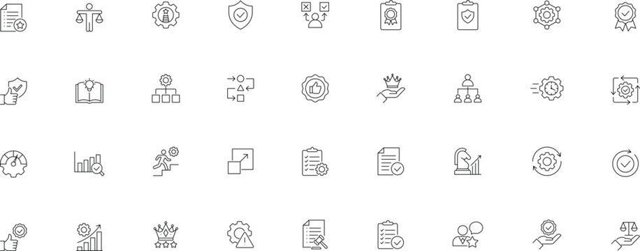 Best practices icon set. Editable line icons. Vector illustration.