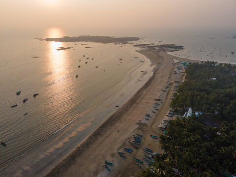 Aerial View of Historic Sindhudurg Sea Fort in Malvan, India