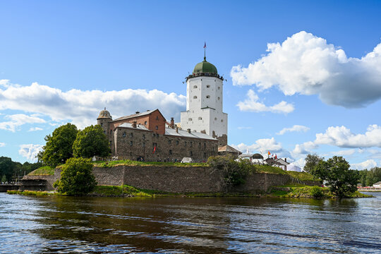 Vyborg Castle with St. Olaf's Tower on a summer day, Leningrad region of Russia