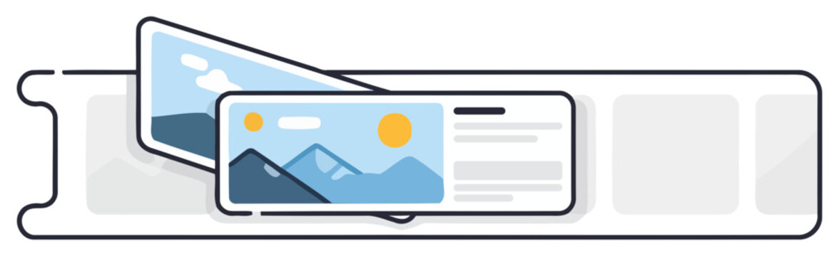 Banner design template showing image preview layout for web interface concept vector