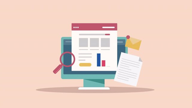 SEO optimization. SEO analytics. Seo optimization animation showcases digital marketing success with top search engine placement. Perfect for presentations, websites, and marketing materials.