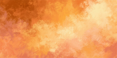 Fototapeta premium Abstract Warm Orange and Yellow Textured Vector Background with Artistic Brush Strokes