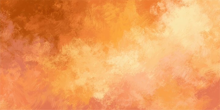 Abstract Warm Orange and Yellow Textured Vector Background with Artistic Brush Strokes