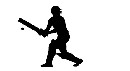 Cricket player silhouette hitting ball with bat © Top vector 3