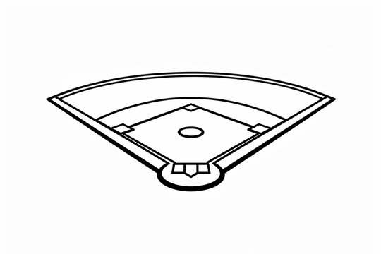 Baseball Field Front View Perspective Minimal Line Clean Card Design