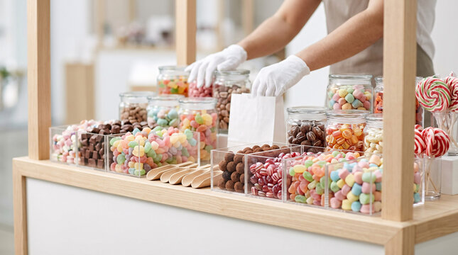 Stand de confiserie en ext&eacute;rieur