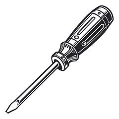 Fototapeta premium Screwdriver, flathead screwdriver, tool, hand tool, repair tool, black and white