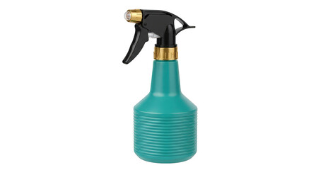 Naklejka premium Turquoise trigger spray bottle with black pump isolated on transparent background