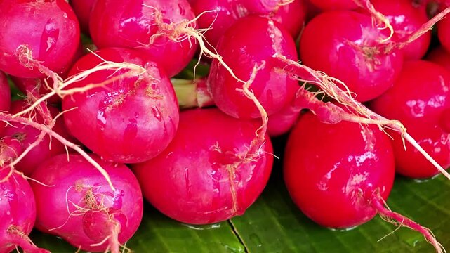 Fresh radish in the market.