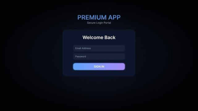 Modern Digital Log in Intro for Premium Application