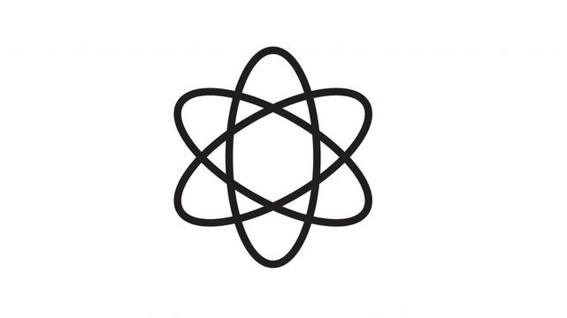 Atom science atomic structure orbit icon animation motion graphic