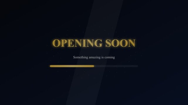 Starting soon elegant gold opening screen with loading bar