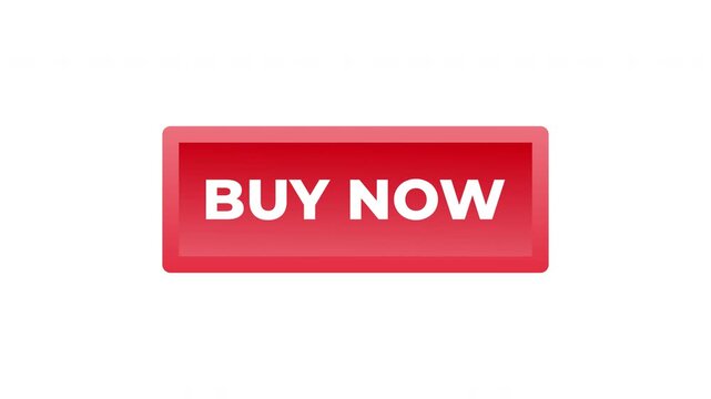 Buy Now Red Gradient Rounded Rectangle Button Motion Icon Bold CTA Purchase Click Flash Sale Ecommerce Animation Urgent Call To Action Transparent Alpha Channel