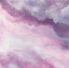 Obraz premium soft pink and purple marbleized abstract texture with flowing cloudlike swirls and a dreamy serene mood