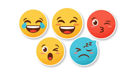 Fototapeta premium Emoji faces with different expressions.