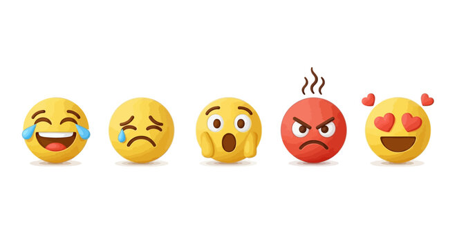 Emoji faces with different expressions.