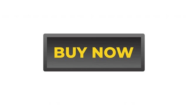Buy Now Dark Gradient Rectangle Button Motion Icon Yellow Text Bold CTA Purchase Click Ecommerce Classic UI Animation High Contrast Transparent Alpha Channel