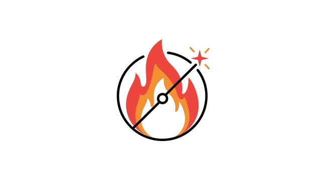 Flame Icon with Spark.
